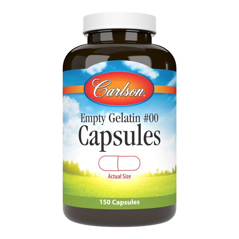 Carlson - Empty Gelatin Capsules, Easy to Separate and Fill, with Screw Cap Bottle, 1 of 5