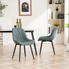 YOUNIKE Modern Upholstery Leather Dining Chairs Set of 2 Armless Kitchen Dining Room Chair Makeup Nail Tech Chair 19.29"Wx24.02"Dx33.07"H - 2 of 4