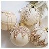 12PCS Multiple Colors Flocked Christmas Ornaments Set, 3.15 in Velvet Christmas Decorations Painted Shatterproof Plastic Balls - 2 of 4
