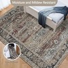 coucheta Washable Area Rug, Vintage Distressed Hallway Floor Carpet, Non-Slip Non-Shedding Soft Bedside Rug, Low Pile Foldable Print Rug - 2 of 4