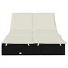 vidaXL 2-Person Sunbed with Cushions Black Poly Rattan - 4 of 4
