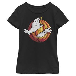 Girl's Ghostbusters Halloween Pumpkin Logo T-Shirt - 1 of 4