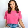 Simply Sage Market Women's Embroidered Smiley Face Outline Short Sleeve Garment Dyed Tee - 2 of 3