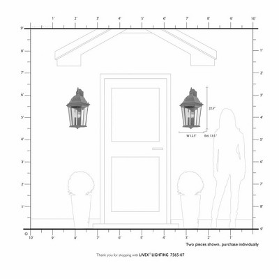 Hamilton Bronze 23" Outdoor Lantern with Clear Glass