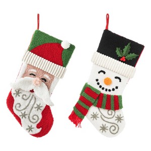 FIONECA 2 Pieces of Christmas Snowman &Santa Stocking - 1 of 1