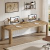 Lantine Two Person Desk, 79-Inch Long Desk for Home Office, Double Computer Table Large Writing Workstation for Office, Wood Color - 3 of 4