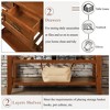 ORRD 42" Mid-Century Console Table with 2 Drawers & 2 Shelves, Solid Wood Buffet Sideboard for Living Room, Kitchen, Entryway & Hallway（Brown） - 4 of 4