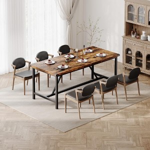 WildVenture Dining Table for 8 People, 71 - Inch Rectangular Wood Kitchen Table with Strong Metal Frame - 1 of 4