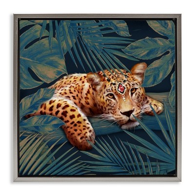 Stupell Industries Tropical Leopard with Glitz Gem, 25" x 25"