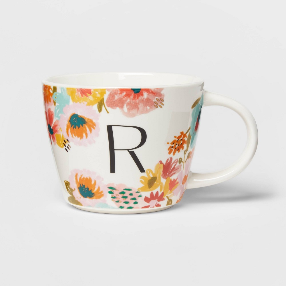 ( case pack of 6) 16oz Stoneware Monogram Floral Mug R - Opalhouse™