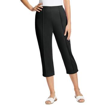 Woman Within Women's Plus Size The Hassle-Free Soft Knit Capri