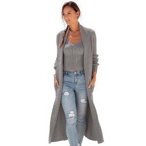 Women's Long Knit Cardigan - LASCANA - 1 of 4