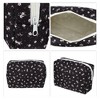Unique Bargains Portable Floral Cosmetic Bag Black 1 Pc - 3 of 3