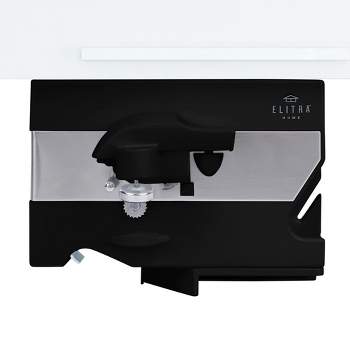 Elitra 4 in 1 Under the Cabinet Mounted Electric Can Opener, Blade Sharpener, Bottle Opener, Jar Opener, Mounting Bracket, For Large and Small Cans