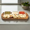 Kalmar Home Acacia Wood Charcuterie/ Serving Tray w/ 3 square ceramic bowls - 2 of 4