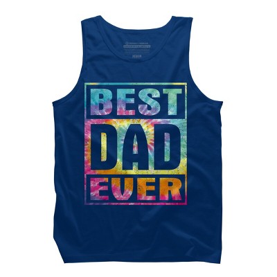 Men's Design By Humans Vintage Tie Dye Best Dad Ever By Tank Top
