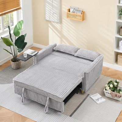 NicBex Pull-out and Push-in Sofa Couch for Living Room Adjustable Sofa Bed Convertible Lounge Guest Bed with a Movable Tabletop and USB Ports