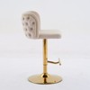 NicBex Swivel Bar Stools Set of 2 with Tufted Backrest,Counter Stools with Gold Base,Adjustable Height Velvet Island Chairs for Home,Bar - 2 of 4