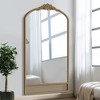 Lirago Arch Rattan Wood Mirror with Carved Design Vanity Mirror Decor Mirror 71x37 Brown - 2 of 4