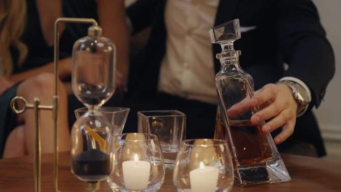 JoyJolt Carre Square Scotch Glasses - Set of 2 Old Fashioned Whiskey Glass - 10-Oz Bourbon Glasses, 2 of 7, play video