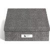 Bigso Oskar Canvas Fiberboard Document Letter Box for Paperwork A4 or Letter Size - Durable Keepsake Box with Lid and Label Holder - Melange - 3 of 4