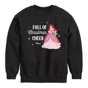 Boys' - Disney - Full Of Christmas Cheer Ariel Graphic Long Sleeve Fleece Sweatshirt - 1 of 4