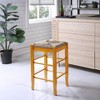24" Rush Seat Counter Height Barstool Oak - Boraam: Hardwood Frame, Handwoven Seat, Floor Glides - 4 of 4