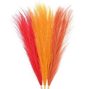 Unique Bargains Dried Plants Artificial Durable Small Fluffy Pampas Grass 7 Branches for Home, Office 17.7 Inch - 1 of 4