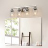 VYNXARIA Modern Wall Lights, 24" 4-Light Vanity Fixture with Clear Glass Shades for Bathroom and Dressing Area - 3 of 4
