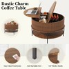 GDFStudio Lewis Rustic 31.5" Round Lift-Top Coffee Table with Hidden Storage - 4 of 4