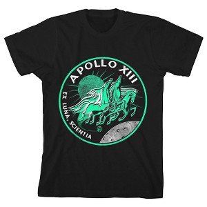 NASA Apollo XIII Lunar Horses Black T-shirt Toddler Boy to Youth Boy - 1 of 1