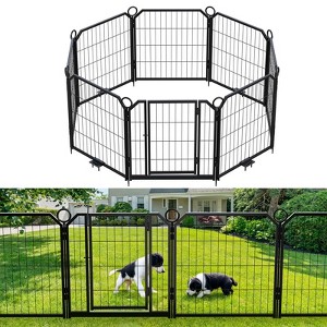 Dog Playpen 8 Panels 40 inch Dog Pen Indoor Heavy Duty Puppy Exercise Pen Metal Pet Fence for RV Camping Yard Garden - 1 of 4