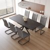 NicBex 62.4"-78.15" Dining Table Set for 6 Modern Extendable Dining Table with Metal Base with 6 Upholstered Chairs - 2 of 4