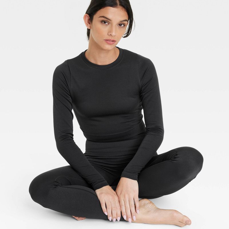 Women's Seamless Long Sleeve Crop Top - All In Motion™, 6 of 9