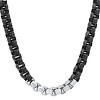Steeltime Men's two tone black ip and stainless steel box chain necklace. Color Options: Blue, Gold, Silver - 2 of 4