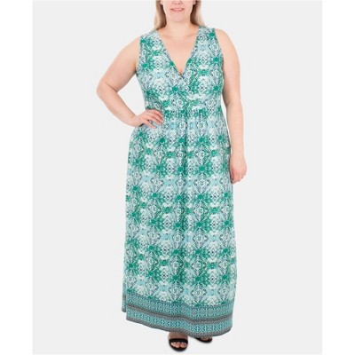 NY Collection Womens Printed Maxi Dress