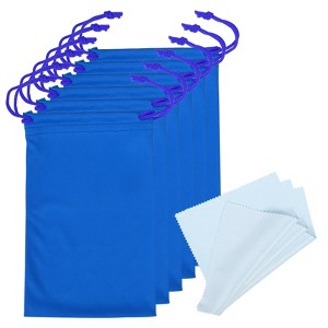 Unique Bargains Protective Storage Pouch Draw String with Cleaning Cloths 6 Pcs 11" x 7" - 1 of 4