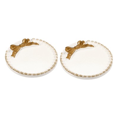 Unique Bargains Mini Vintage Decorative Resin Bow-Knot Decorative Jewelry Tray 2 Pcs