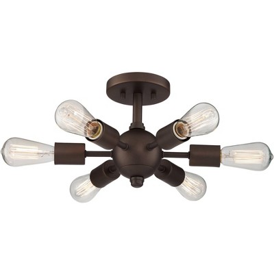 Possini Euro Design Rustic Farmhouse Ceiling Light Semi Flush