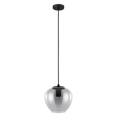 9" 1-Light Priorat Mini Glass Pendant with Shade Black - EGLO
