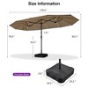 PURPLE LEAF 15ft Patio Market Umbrella and Base Double-Sided Rectangle Outdoor Table Sun Umbrellas with Crank - 3 of 4
