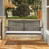 Tangkula 2-Seat Rattan Porch Swing Chair Outdoor Wicker Swing Bench W/ Seat Cushion - 2 of 4