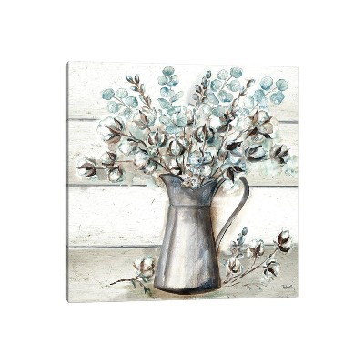 iCanvas Farmhouse Cotton Tin Pitcher by Tre Sorelle Studios Canvas Print Wall Art