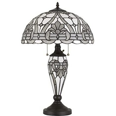 Cal Lighting 60W X 2 Tiffany Table Lamp With 7W Night Light