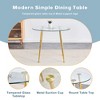 Okak 42/36/37.2In Morden Round Dining Table Kitchen Table with Glass Tabletop and Metal Legs for 4 for Kitchen - 4 of 4
