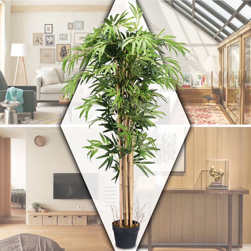 Costway 5-Feet Artificial Tree Green Indoor Outdoor Home Decorative Planter, 4 of 11