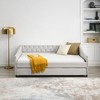 Upholstered Daybed with Trundle, Platform Bed Frame, Linen Storage Sofa Bed Frame for Living Room or Bedroom, Wood Slat Support - 2 of 4