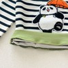 MyKids-USA  Casual and Versatile Two-Piece Set: Round Neck Striped Top and Green Pants for Baby and Toddlers - 4 of 4