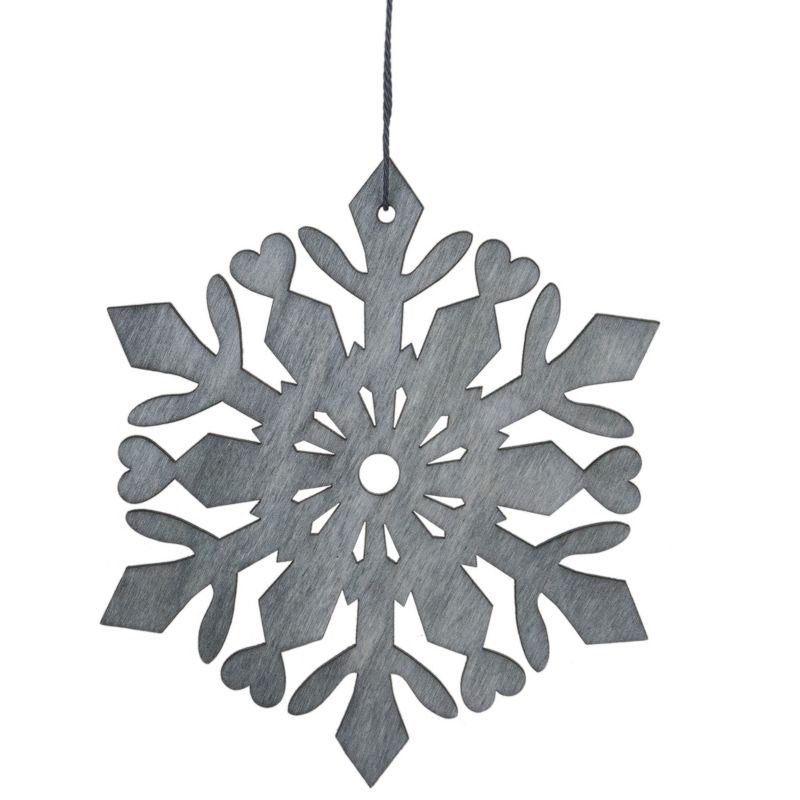 Northlight 4.75" Gray Snowflake Hanging Christmas Ornament, 1 of 3