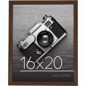 Americanflat 16x20 Poster Frame in Walnut with Polished Plexiglass - Horizontal and Vertical Formats with Included Hanging Hardware - 1 of 4
